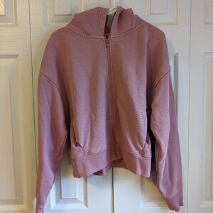 Pact Hoodie Women's Medium Pastel Pink Organic Cotton Full Zip Sweatshirt